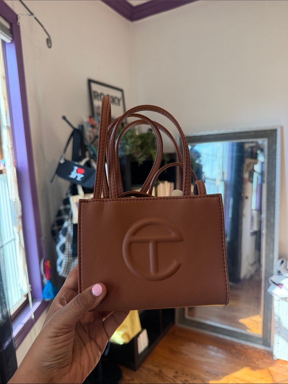 Brown Embossed Logo Mini Tote - TELFAR